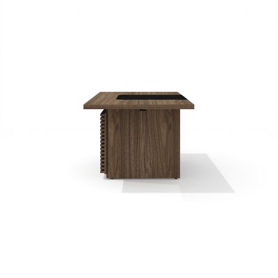 Time.S Ts-200+Ts-100.2 (Палдао) Стол руководителя с декоративным траверсом, реечный, ЛДСП