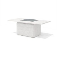 Time.S Ts-200+Ts-100.3 (Дуб эльза) Стол руководителя с декоративным траверсом, ЛДСП, стекло с геометрическим рисунком