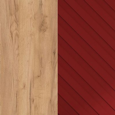 Torr Lux TLCT 1820 R (Дуб бофорд/Красный) Стол руководителя, правый