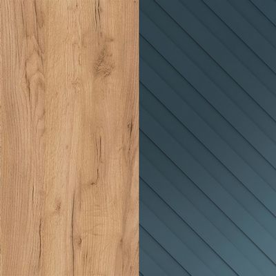 Torr Lux TLCT 1820 R (Дуб бофорд/Серо-голубой) Стол руководителя, правый