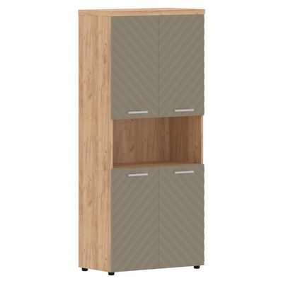 Torr Lux TLHC 85.4 (Дуб бофорд/Капучино) Шкаф с 2-мя комплектами глухих малых дверей и топом