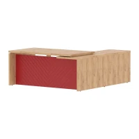 Torr Люкс TLCT 1820 L (Дуб бофорд/Красный) Стол руководителя, левый