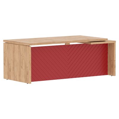 Torr Lux TLCT 209 L (Дуб бофорд/Красный) Стол руководителя, левый