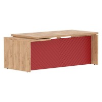 Torr Lux TLCT 209 R (Дуб бофорд/Красный) Стол руководителя, правый