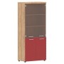 Torr Lux TLHC 85.2 (Дуб бофорд/Красный) Шкаф комбинированный с топом