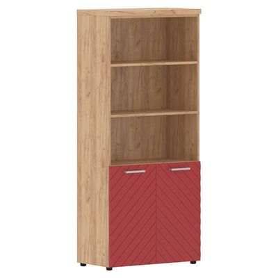 Torr Lux TLHC 85.5 (Дуб бофорд/Красный) Шкаф с 1 комплектом глухих малых дверей и топом