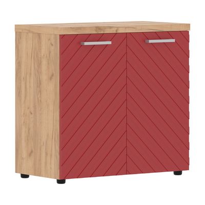 Torr Lux TLLC 85.1 (Дуб бофорд/Красный) Шкаф с глухими малыми дверьми и топом