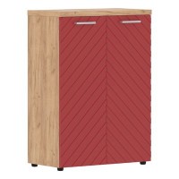 Torr Lux TLMC 85.1 (Дуб бофорд/Красный) Шкаф с глухими средними дверьми и топом