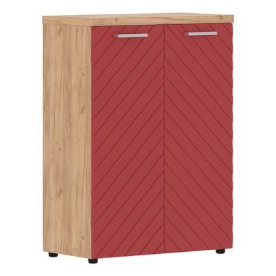 Torr Lux TLMC 85.1 (Дуб бофорд/Красный) Шкаф с глухими средними дверьми и топом