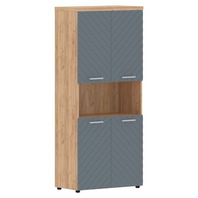 Torr Lux TLHC 85.4 (Дуб бофорд/Серо-голубой) Шкаф с 2-мя комплектами глухих малых дверей и топом