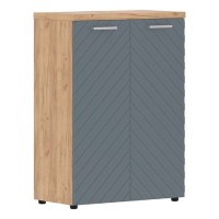 Torr Lux TLMC 85.1 (Дуб бофорд/Серо-голубой) Шкаф с глухими средними дверьми и топом