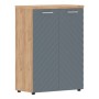 Torr Lux TLMC 85.1 (Дуб бофорд/Серо-голубой) Шкаф с глухими средними дверьми и топом