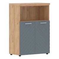 Torr Люкс TLMC 85.3 (Дуб бофорд/Серо-голубой) Шкаф с глухими малыми дверьми и топом