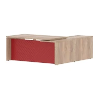 Torr Люкс TLCT 1820 L (Дуб каньон/Красный) Стол руководителя, левый