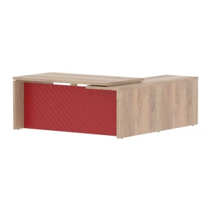 Torr Люкс TLCT 1820 L (Дуб каньон/Красный) Стол руководителя, левый