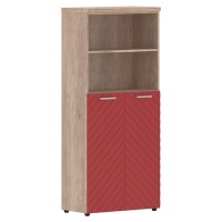 Torr Lux TLHC 85.6 (Дуб каньон/Красный) Шкаф с 1 комплектом глухих средних дверей и топом