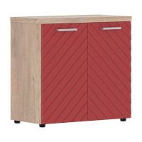 Torr Lux TLLC 85.1 (Дуб каньон/Красный) Шкаф с глухими малыми дверьми и топом