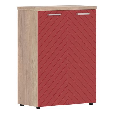 Torr Lux TLMC 85.1 (Дуб каньон/Красный) Шкаф с глухими средними дверьми и топом