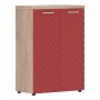 Torr Lux TLMC 85.1 (Дуб каньон/Красный) Шкаф с глухими средними дверьми и топом