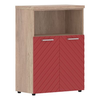 Torr Lux TLMC 85.3 (Дуб каньон/Красный) Шкаф с глухими малыми дверьми и топом