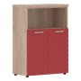Torr Lux TLMC 85.3 (Дуб каньон/Красный) Шкаф с глухими малыми дверьми и топом
