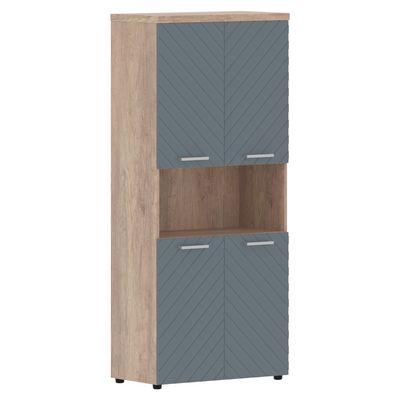 Torr Lux TLHC 85.4 (Дуб каньон/Серо-голубой) Шкаф с 2-мя комплектами глухих малых дверей и топом
