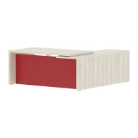 Torr Люкс TLCT 1820 L (Сосна эдмонт/Красный) Стол руководителя, левый