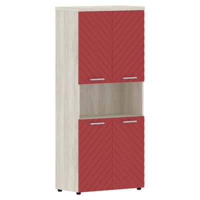 Torr Lux TLHC 85.4 (Сосна эдмонт/Красный) Шкаф с 2-мя комплектами глухих малых дверей и топом