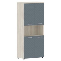 Torr Lux TLHC 85.4 (Сосна эдмонт/Серо-голубой) Шкаф с 2-мя комплектами глухих малых дверей и топом