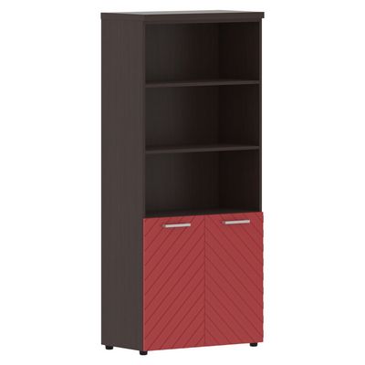 Torr Lux TLHC 85.5 (Венге магия/Красный) Шкаф с 1 комплектом глухих малых дверей и топом