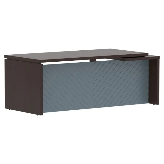 Стол письменный TLCT 209 L в отделке Венге магия, эмаль Серо-голубой, 2000х900х750 мм