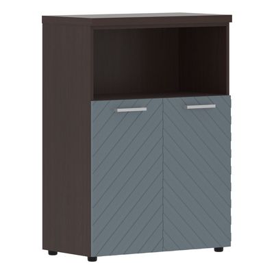 Torr Lux TLMC 85.3 (Венге магия/Серо-голубой) Шкаф с глухими малыми дверьми и топом