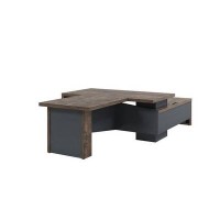 Торстон T-818л.1000 (Дуб бунратти) Стол руководителя с опорной тумбой