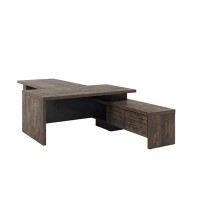 Торстон T-918пр.0000 (Дуб бунратти) Стол руководителя с опорной тумбой