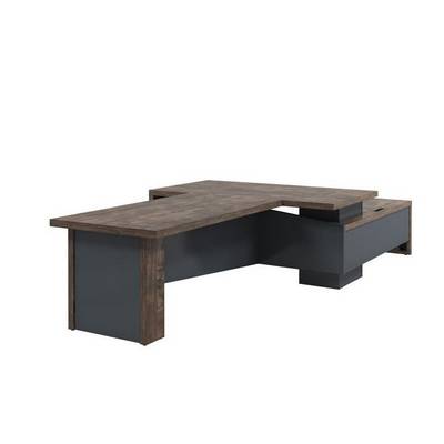 Торстон T-918л.1000 (Дуб бунратти) Стол руководителя с опорной тумбой