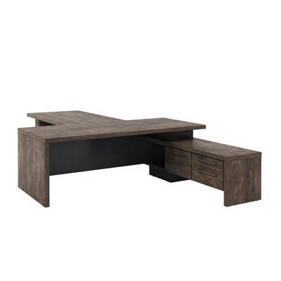 Торстон T-922пр.0000 (Дуб бунратти) Стол руководителя с опорной тумбой