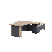 Торстон T-818л.0000 (Дуб вотан) Стол руководителя с опорной тумбой