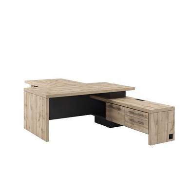 Торстон T-818пр.1000 (Дуб вотан) Стол руководителя с опорной тумбой