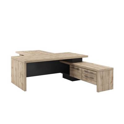 Торстон T-820пр.0000 (Дуб вотан) Стол руководителя с опорной тумбой