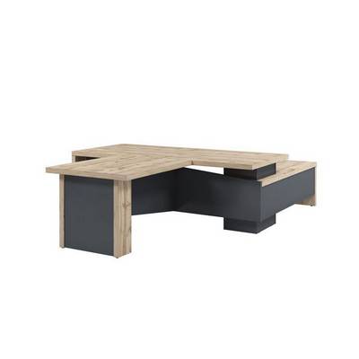 Торстон T-822л.0000 (Дуб вотан) Стол руководителя с опорной тумбой