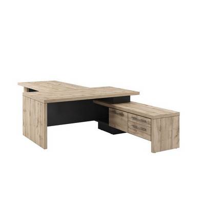 Торстон T-918пр.0000 (Дуб вотан) Стол руководителя с опорной тумбой