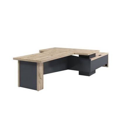 Торстон T-918л.1000 (Дуб вотан) Стол руководителя с опорной тумбой