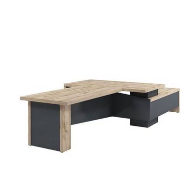 Торстон T-920л.0000 (Дуб вотан) Стол руководителя с опорной тумбой