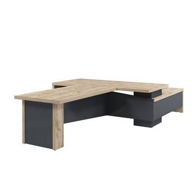 Торстон T-922л.0000 (Дуб вотан) Стол руководителя с опорной тумбой