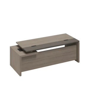 У.РУС РС 108 ДЧ/ЛС (Дуб виченца/Лава серая) Стол руководителя с кабель-каналами правый
