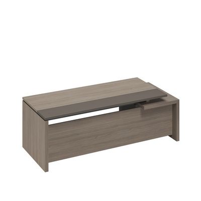 У.РУС РС 119 ДЧ/ЛС (Дуб виченца/Лава серая) Стол руководителя с тумбой 3-ящичной с замком левый