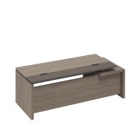 У.РУС РС 115 ДЧ/ЛС (Дуб виченца/Лава серая) Стол руководителя с кабель-каналами с тумбой подвесной 2-ящичной с замком левый