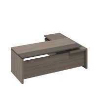 У.РУС РС 127 ДЧ/ЛС (Дуб виченца/Лава серая) Стол руководителя с брифинг-приставкой боковой левый