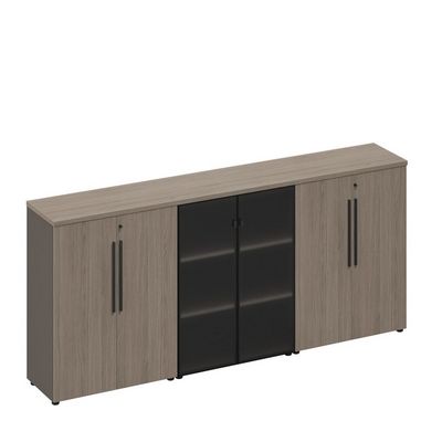 У.РУС РС 309 ДЧ/ЛС (Дуб виченца/Лава серая) Шкаф комбинированный средний (закрытый-стекло-закрытый)