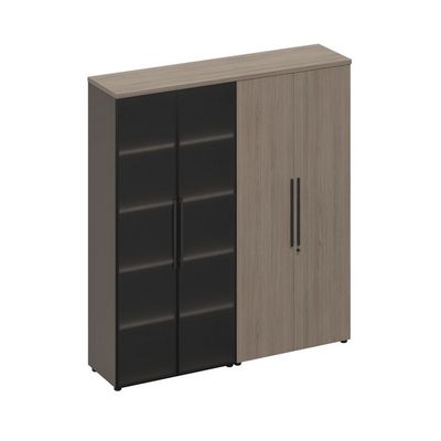 У.РУС РС 317 ДЧ/ЛС (Дуб виченца/Лава серая) Шкаф для документов (стекло-одежда)